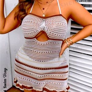 Knit cover up/dress. Brand new. Neutral tones and brown.